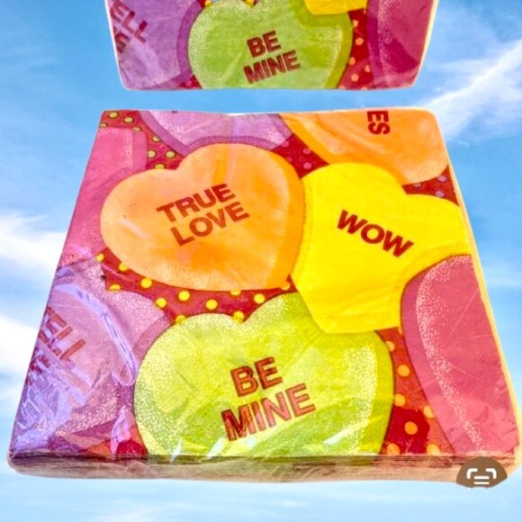 Valentine's Day Paper Luncheon Napkins SWEET TALK Creative Expressions USA 39 ct - Picture 6 of 7